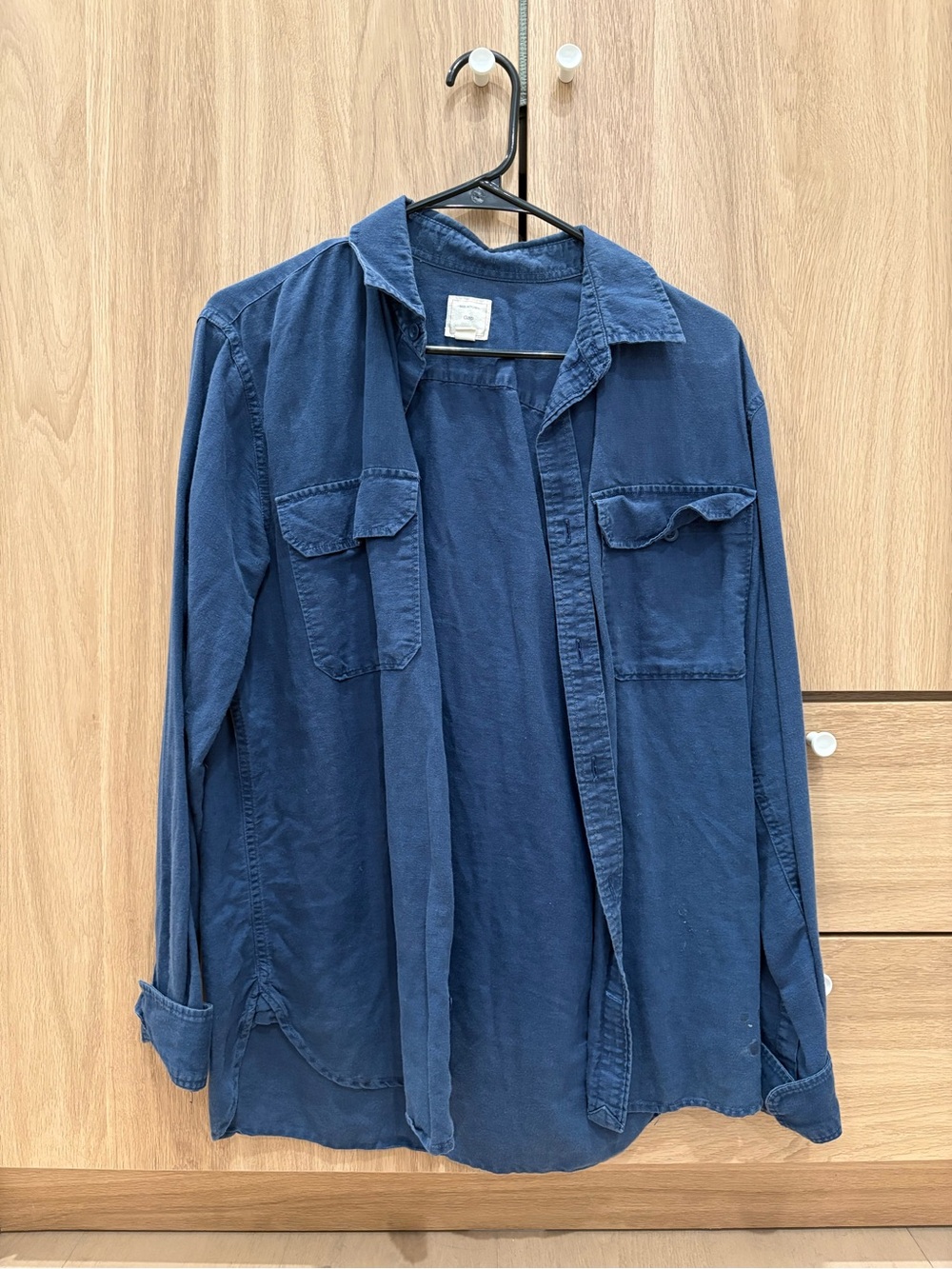 GAP Navy Button-Front Shirt Jacket